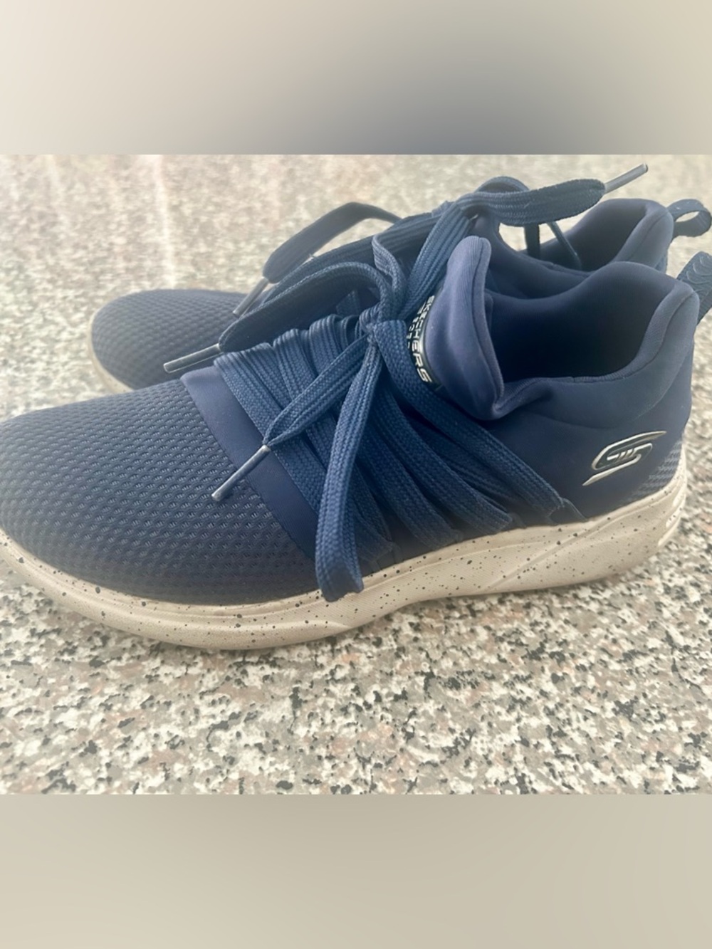 Skechers Girl’s Navy Blue Lace-Up Slip-In Sneaker